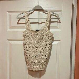 Chic Cream Crochet Crop Top